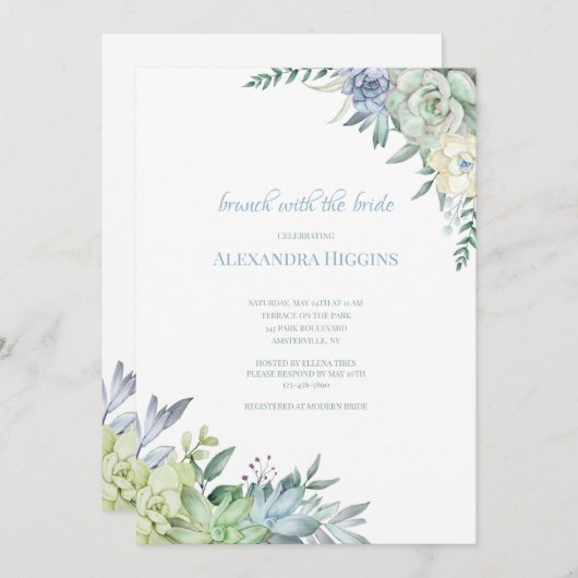 多肉植物 招待状 (正面/裏面)