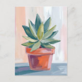 多肉植物 水彩画 植物学 ポストカード (正面)