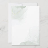 多肉植物、白いバラ、緑のブライダルシャワー 招待状 (裏面)