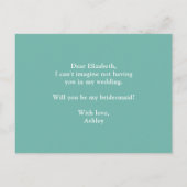 多肉植物  私の花嫁の介添人になってくれる？ ミントのウェディング インビテーションポストカード (裏面)