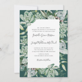 多肉植物 |緑伝統的のフルネーム 招待状