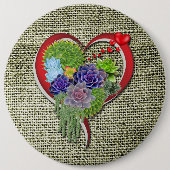 多肉植物 缶バッジ (正面)