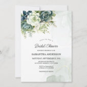 多肉植物、花と緑のブライダルシャワー 招待状 (正面)