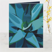 多肉植物 青いアガベ サボテン 多肉植物 カード (黄色い花)