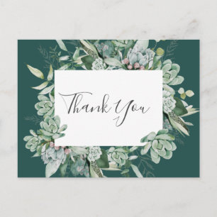 多肉植物 Dark Green 結婚's Thank You ポストカード