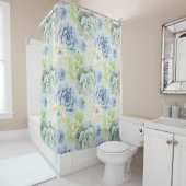 多肉模様のシャワーカーテン シャワーカーテン (インサイチュ)