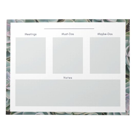 多肉毎日の計画メモ帳 ノートパッド (正面)