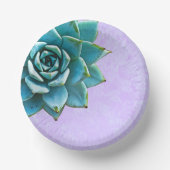 多肉水彩ラベンダーレース ペーパーボウル (正面)