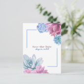 多肉白シック素朴フィエスタザデー保存 案内ポストカード (スタンド正面)