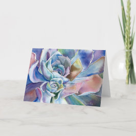 多肉的なエチェベリア「ブルースカイ」グリーティングカード カード