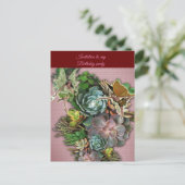 多肉的なディスプレイに登場する妖精 ポストカード (スタンド正面)