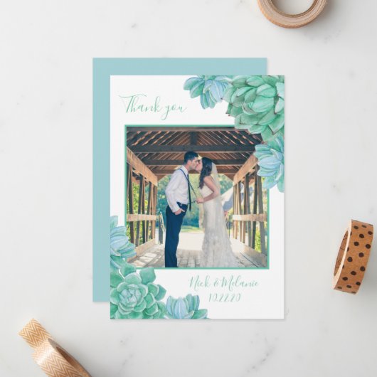 多肉的な感謝してい写真+ノートの空き書容量 ノートカード (正面/裏面インサイチュ)