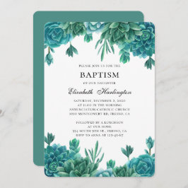 多肉的バプテスマ。ミントのサボテン。カッティ 招待状