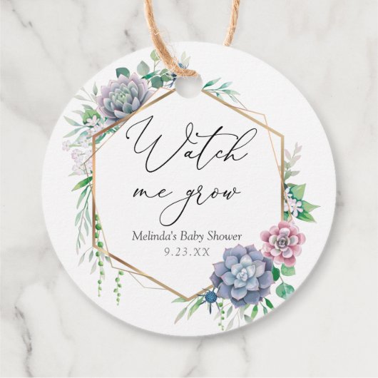 多肉眼で私が植物を育てるクラシックラウンド フェイバータグ (裏面)