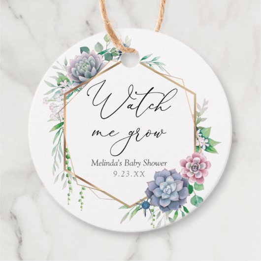 多肉眼で私が植物を育てるクラシックラウンド フェイバータグ (正面)