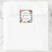 多肉眼で私が赤ちゃんシャワーメッセージカード スクエアシール (バッグ)