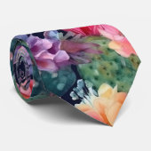 多肉砂漠のフローラの花サボテン植物の新郎 ネクタイ (ロール)