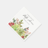 多肉砂漠サボテン赤いフローラ赤いシャワー スタンダードカクテルナプキン (角)