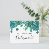 多肉私の花嫁のメイドになるよ。青サボテン ポストカード (スタンド正面)