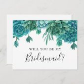 多肉私の花嫁のメイドになるよ。青サボテン ポストカード (正面/裏面)