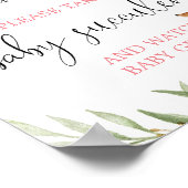 多肉種の好意は、ピンクの金ゴールド鹿の赤ちゃんシャワーに署名 ポスター (角)