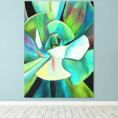 多肉種の砂漠の水の色絵画の芸術 キャンバスプリント (インサイチュ (ウッドフロア))