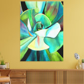 多肉種の砂漠の水の色絵画の芸術 キャンバスプリント (インサイチュ (リビング))