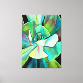 多肉種の砂漠の水の色絵画の芸術 キャンバスプリント (正面)