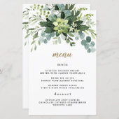 多肉種ユーカリ結婚グリーンリーのメニューカード (正面/裏面)