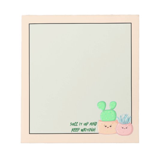 多肉筆書き：メモ帳 ノートパッド (正面)