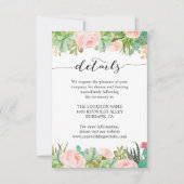 多肉素朴サボテンの結婚式の受付詳細 招待状 (正面)