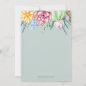 多肉素朴サボテンバラフローラブライダルシャワー 招待状 (裏面)