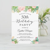 多肉素朴サボテンフローラ50th誕生日パーティー 招待状 (スタンド正面)