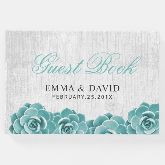 多肉素朴フローラエレガント春の結婚式 ゲストブック (正面)