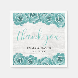 多肉素朴フローラエレガント春の結婚式 スタンダードカクテルナプキン