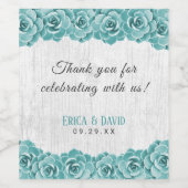 多肉素朴フローラバーンウッドエレガントな結婚式 ワインラベル (シングルラベル)