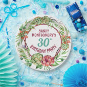 多肉素朴フローラ30歳の誕生日 – 紙プレート ペーパープレート (パーティー)