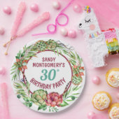 多肉素朴フローラ30歳の誕生日 – 紙プレート ペーパープレート (パーティー)