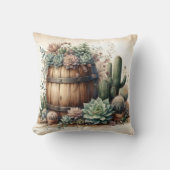 多肉素朴剤とサボテンの配置 クッション (正面)