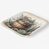 多肉素朴剤とサボテンの配置 ペーパープレート (傾斜あり)