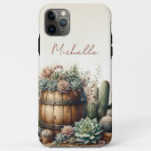 多肉素朴剤とサボテンの配置 Case-Mate iPhoneケース (裏面)