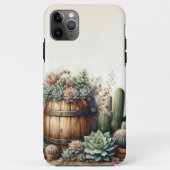 多肉素朴剤とサボテンの配置 Case-Mate iPhoneケース (裏面)