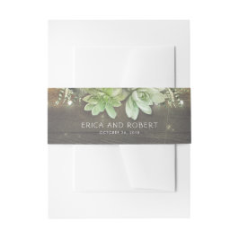 多肉素朴国の結婚式 招待状ベリーバンド