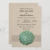 多肉素朴結婚式招待状 招待状 (正面/裏面)