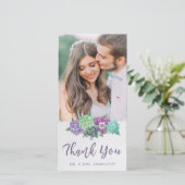 多肉結婚サンキューカード |ラベンダー サンキューカード (スタンド正面)