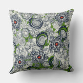 多肉緑色のオレンジ色の星 クッション (裏面)