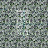 多肉緑色のオレンジ色の星 ファブリック (タイル)