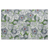 多肉緑色のオレンジ色の星 ファブリック (ファットクウォーター)