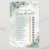 多肉緑色のユーカリ金ゴールド彼は彼女が言った (正面)