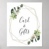 多肉茎幾何学赤ちゃんシャワー記号 ポスター (正面)